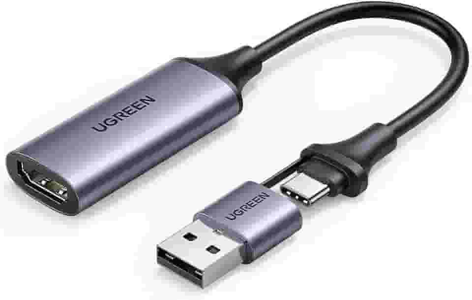 Placa de Captura de Vídeo Hdmi para Usb-A/C Resolução Full Hd 1080P Captura de Vídeo e Gravação de Áudio para Jogos Streaming Videoconferência - No Brasil MPOWER