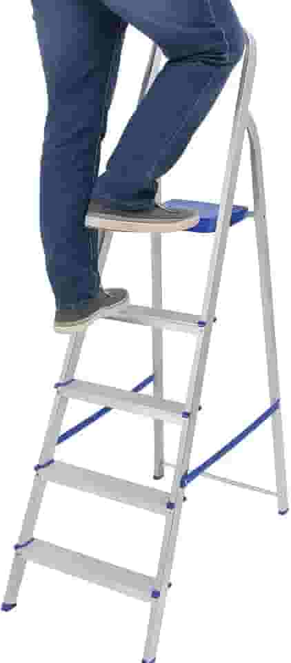Escada 5 Degraus Aluminio Domestica Reforçada Lillos Pet