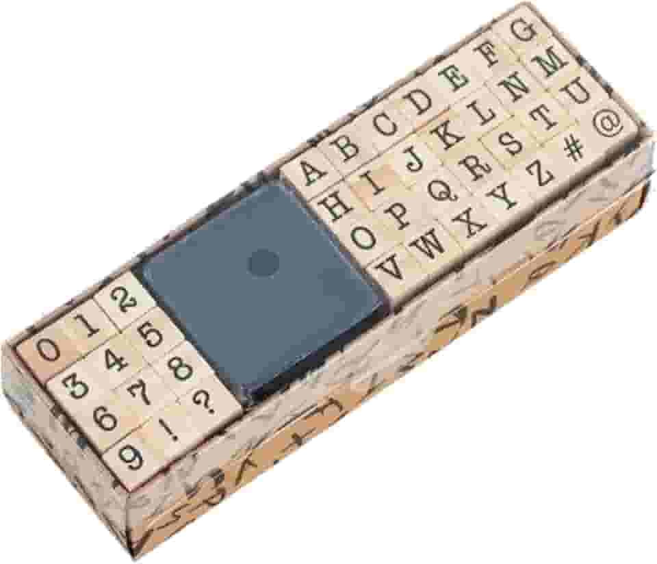 40 peças de carimbos pequenos de borracha de madeira, letras, símbolos, números do alfabeto, para cartões de artesanato, álbum de fotos, álbum de recortes (fonte A