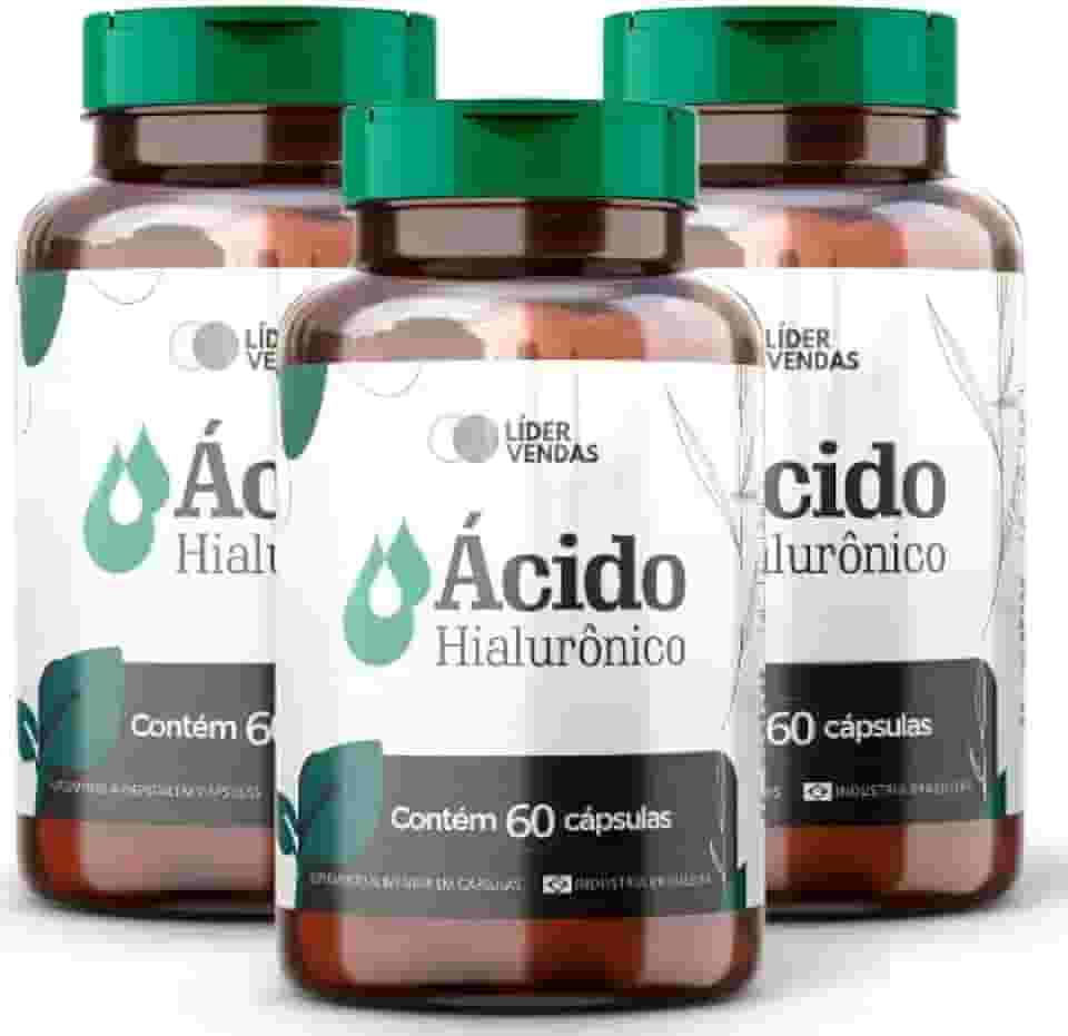 Ácido Hialurônico - 500mg com 60 cápsulas - 3 potes
