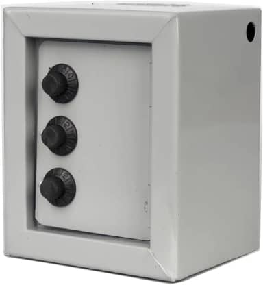 Mini Cofre Com Segredo Senha Para Moedas Notas Cofrinho (CINZA)