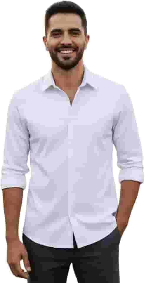 Camisa Social Masculina Manga Longa Gola Italiana confortavel e Elegante para Reunião e Ocasiões Especiais
