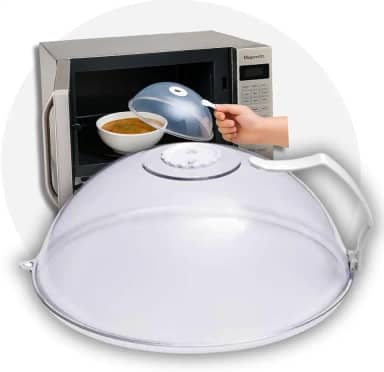 Tampa para Micro-ondas com Alça, Anti-Respingo,Válvula de Vapor e Livre de BPA – Transparente, Prática e Higiênica - Qualidade Premium LNSTORE