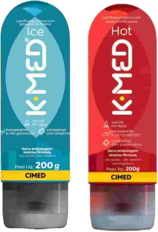 Lubrificante Íntimo Kmed Hot e Kmed Ice Esquenta e Esfria 200g cada