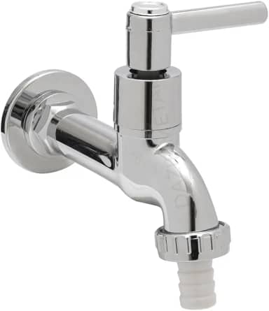 Torneira Para Tanque Jardim Lavanderia Cromada Abs com Bico p/Mangueira 1/4 de Volta (C72)