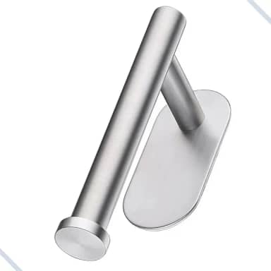 Suporte de Papel Higiênico Aço Inox com Adesivo 3M – Sem Furo, Resistente à Umidade, Fixação Forte, Design Moderno para Banheiro – Fácil de Instalar e Limpar