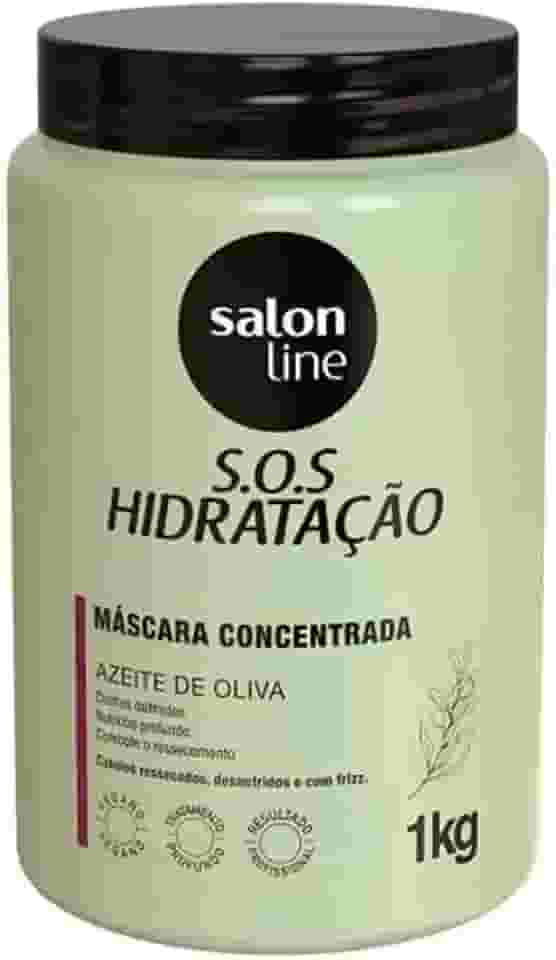 Salon Line, Máscara Capilar, SOS Hidratação, Azeite de Oliva, Vegana - Cabelos Cacheados e Crespos, 1 Kg