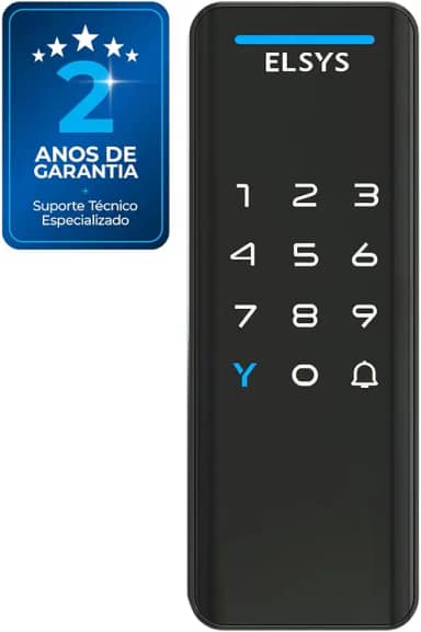 Fechadura Digital de Sobrepor, Abertura por senha ou tag, Pop, Preta, DS1100V, Elsys