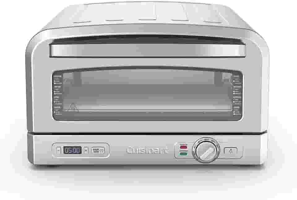 Forno de Pizza, Cuisinart, Em Aço Escovado, Com Pedra de Pizza, 3 Anos de Garantia, 1800W, Forma Funda e Pá, 127V - Prateado