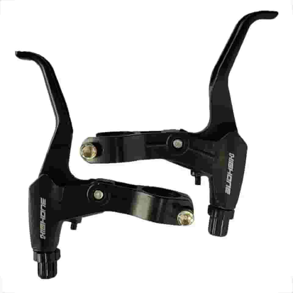 Par Manete Maçaneta Freio Alumínio 2 Dedos Wheeling Grau