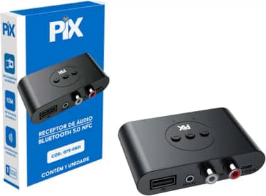 Receptor De Áudio Usb Tipo-c Bluetooth 5.0 Nfc C/ P2 E Rca