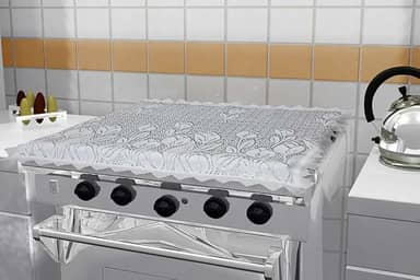 CAPA PARA TAMPA DE FOGÃO 4 BOCAS DE RENDA