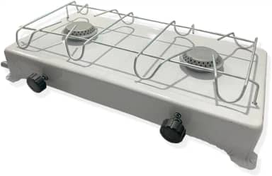 Fogão Portátil Camping Duas Bocas A Gás Branco