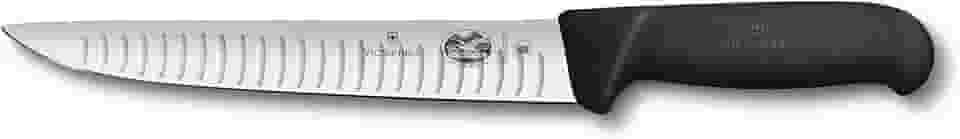 faca p/fatiar churrasco,reta, 20cm,c/sulcos prt fibrox