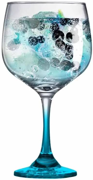 Ruvolo,Taça de Gin Club Haste Azul, Taça Gin de Vidro 690ml