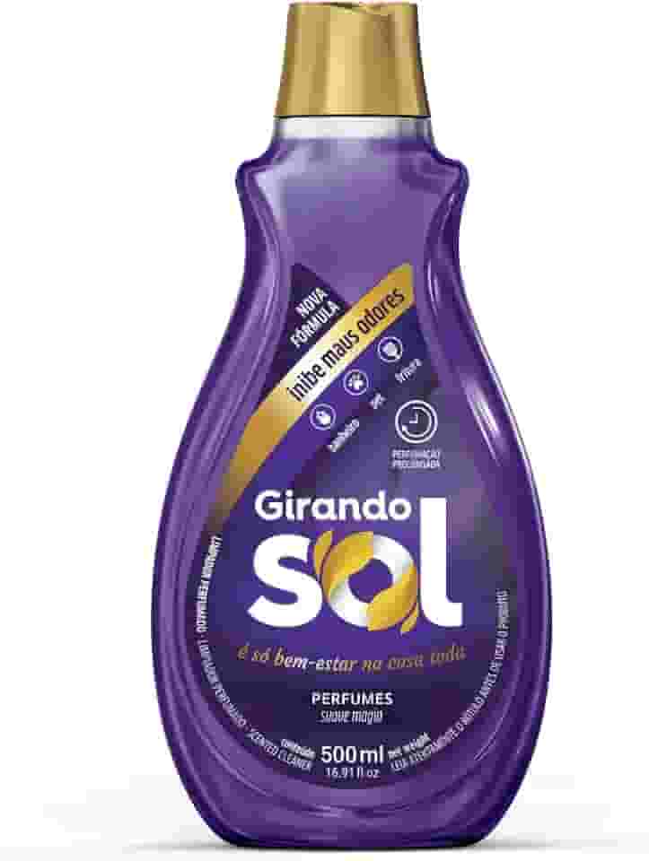 Girando Sol Limpador Perfumado Suave Magia 500Ml Higienizador Multiuso Perfumado Lilás Perfumação Prolongada Para Banheiro Fritura E Pet