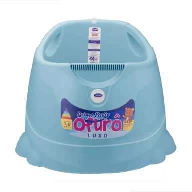 Banheira Ofurô Infantil Grande Prime Baby 1 a 6 Anos – Banheira Ergonômica Antiderrapante para Crianças e Bebês até 30Kg com Plugue de Escoamento Rápido (Azul)