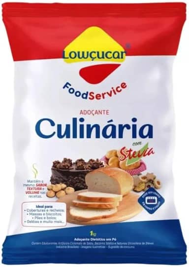 Adoçante Lowçucar Em Pó 1kg – Substituto do Açúcar para Receitas Diet e Light, Com Stevia, Sem Gosto Amargo
