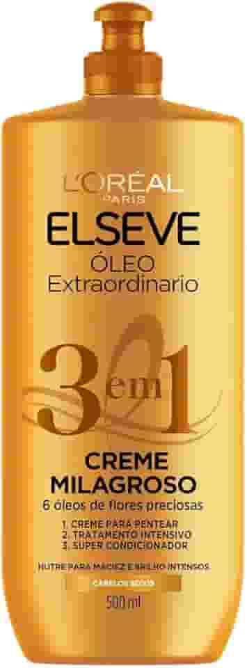 Creme Milagroso 3 em 1 Elseve Óleo Extraordinário 500ml