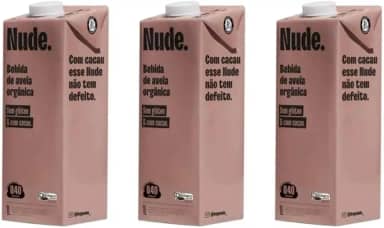Nude Leite de Aveia Cacau 1l - Kit 3unidades