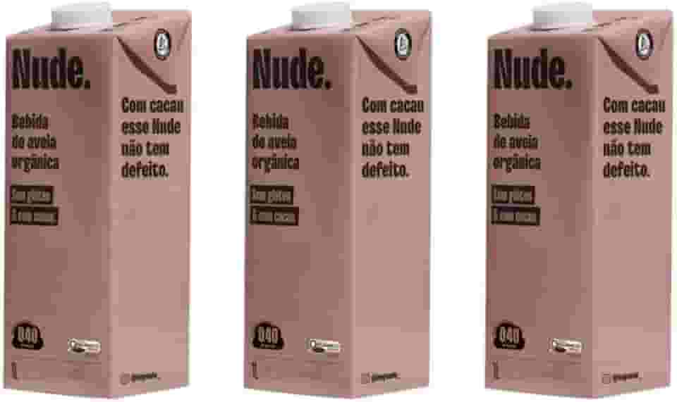 Nude Leite de Aveia Cacau 1l - Kit 3unidades