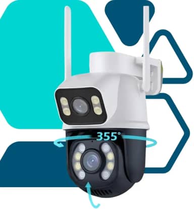 Câmera de Segurança Vigilancia IP Dupla Wi-fi Smart Angulo Duplo A31 3mp, Uso Interno e Externo, Speed Dome, Residencial, Comercial (1)