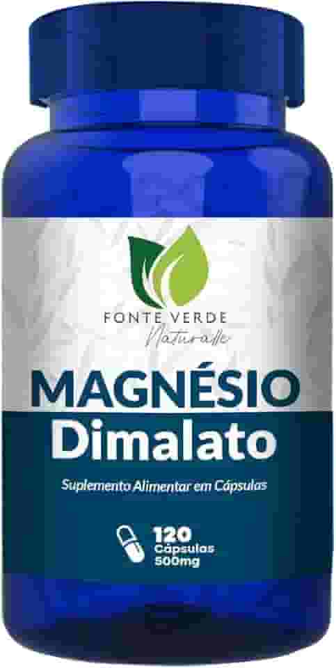 Suplemento Alimentar Magnésio Dimalato 120 Cápsulas – Suplemento de Alta Absorção – Fonte de Magnésio para Músculos, Ossos e Energia – Cápsulas de 500mg – Muscular e Neurológica - ORIGINAL