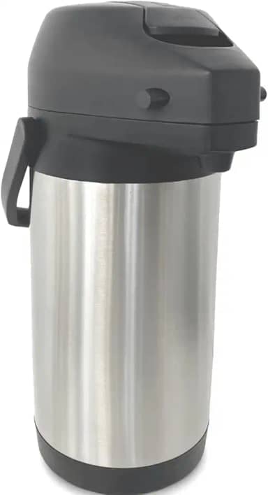 Garrafa Térmica de Inox 2,5 Litros Ampola de Inox Base Giratória Com Alavanca Madri Unitermi (Aço Inoxidável)