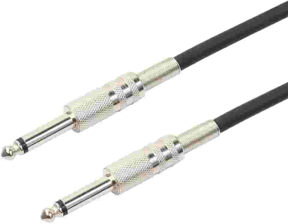 PluCable Cabo de audio P10 para P10 Mono Profissional P1050P Preto, Conexoes em metal, 5 Metros