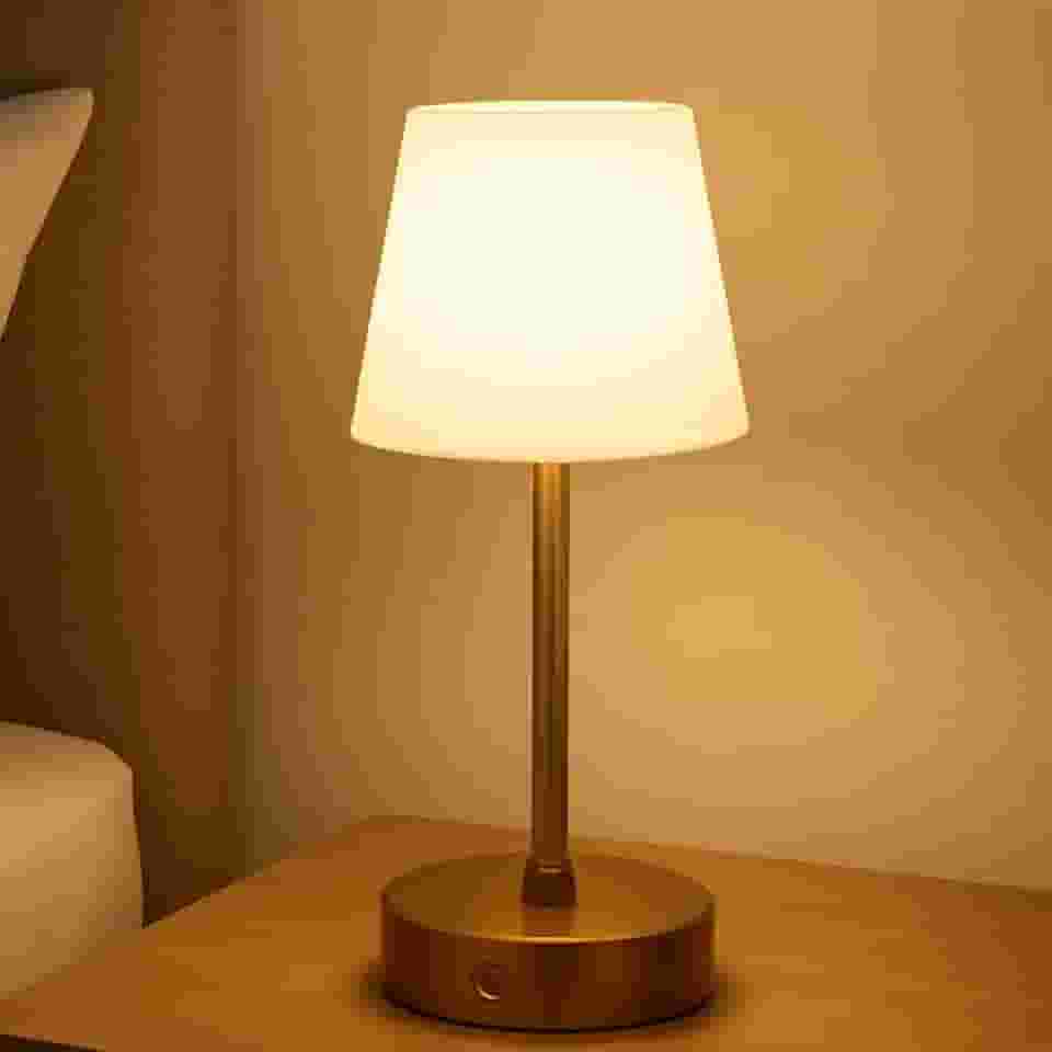 Abajur de Mesa LED com Base Antiderrapante Ideal para Quarto Escritório Estudo Recarregável Touch 3 Níveis de Luz Luminária Portátil sem Fio Dimerizável Premium (Preto)