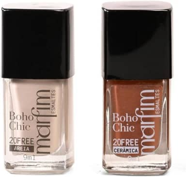 Kit 2 Esmaltes Marfim | Pincel Anatômico, Hipoalergênico, Secagem Rápida, Longa Duração (Areia + Cerâmica)