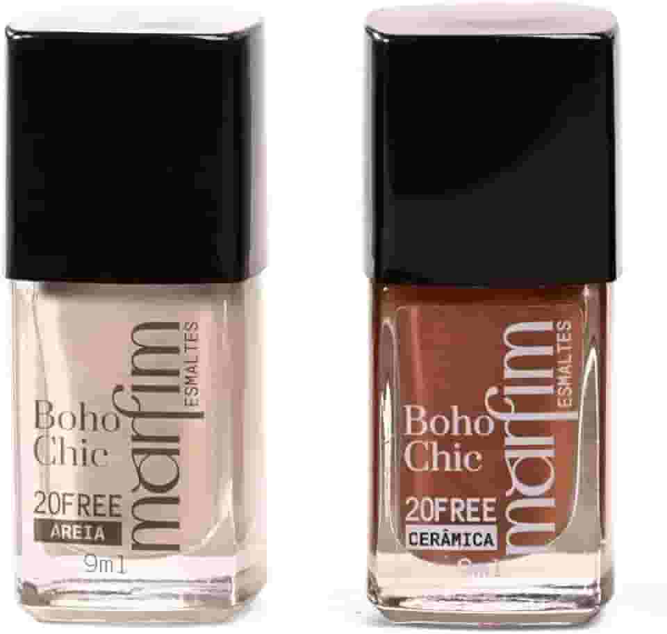 Kit 2 Esmaltes Marfim | Pincel Anatômico, Hipoalergênico, Secagem Rápida, Longa Duração (Areia + Cerâmica)