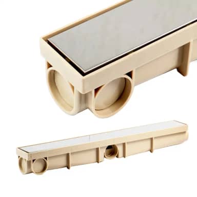 Ralo Linear Oculto Invisível Inteligente Sifonado Inox para Banheiro 6x50cm (Bege)