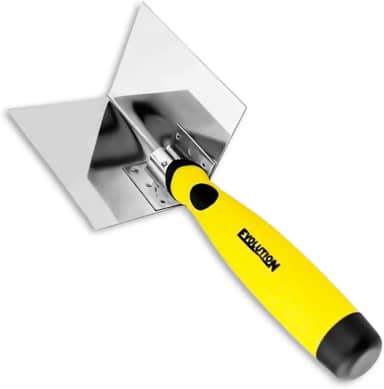 Desempenadeiras de Canto Evolution Aço Inox P/Acabamentos Com Massa Corrida Reboco Drywall Profissional - Amarelo