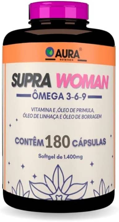 Ômega 3,6,9 Supra Woman Óleo de Linhaça, Borragem, Prímula e Vitamina E - 180 Cápsulas