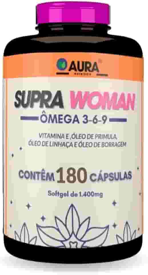 Ômega 3,6,9 Supra Woman Óleo de Linhaça, Borragem, Prímula e Vitamina E - 180 Cápsulas