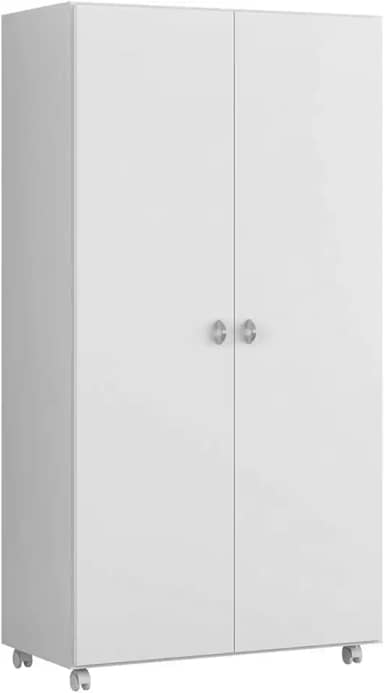 Armário Multiuso Ditália 2 Portas com Rodízios AR-70 Branco