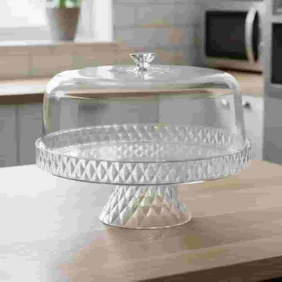 Boleira com Pé Petisqueira Plástico Incolor Glamour Plasútil