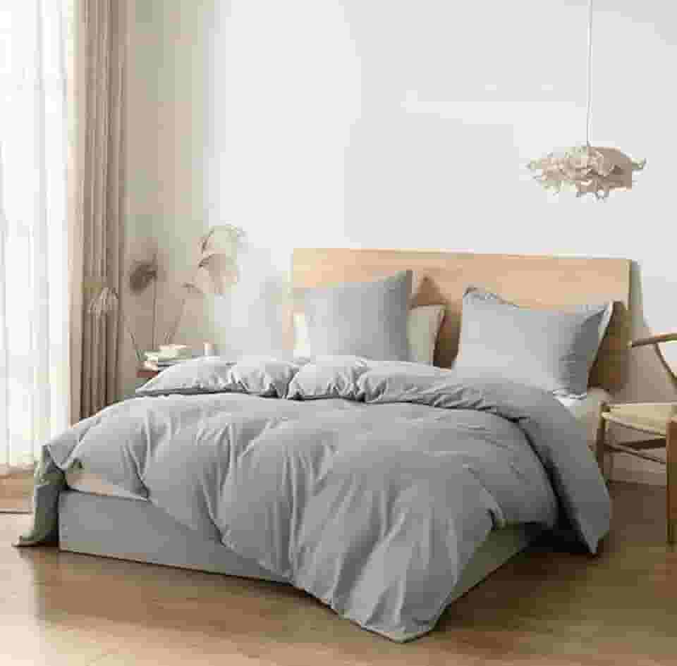 Capa para Edredom Casal com Zíper, 220 x 240 cm, 400 Fios (Cinza)