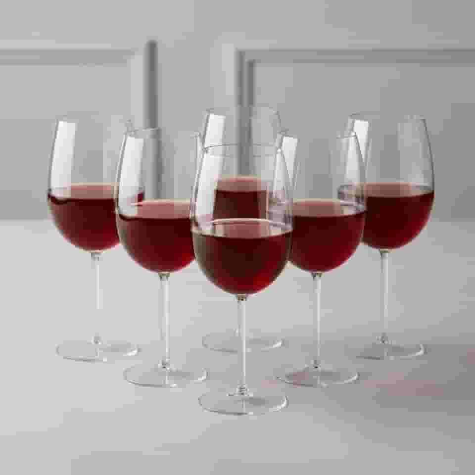 Jogo De Taça Vinho 600ml 12pçs Taça Vinho Acrílico Premium Elegante Durável (Transparente)