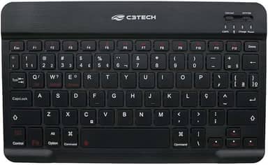 Teclado C3Tech Sem fio Bluetooth K-BT40BK Preto MINI Formato slim ultrafino, ideal para tablets, Teclas baixas chocolate, Bateria Recarregável, Suporte a Windows, MacOS, iOS, Android