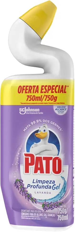 Pato Limpador Sanitário Gel Desinfetante, Lavanda, Limpeza Profunda, 750ml