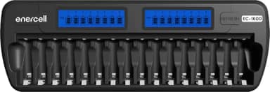 Carregador da Enercell rápido e inteligente para 16 pilhas AA/AAA, modelo EC-1600