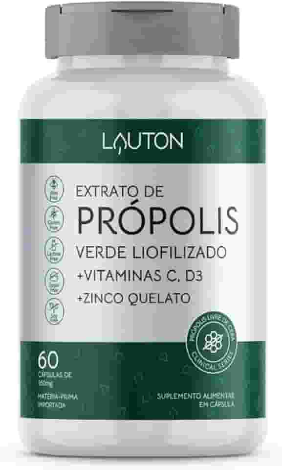 Extrato De Própolis Verde + Zinco + C + D3 Cps - Lauton