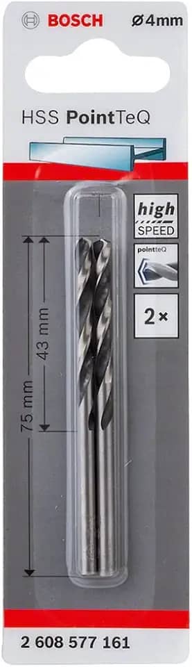 Bosch Broca para Metal Aço Rápido HSS-PointTeQ 4,0mm 2 peças