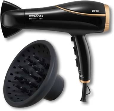 Secador de Cabelo Britânia Bivolt 2100W Íons com Difusor de Cachos