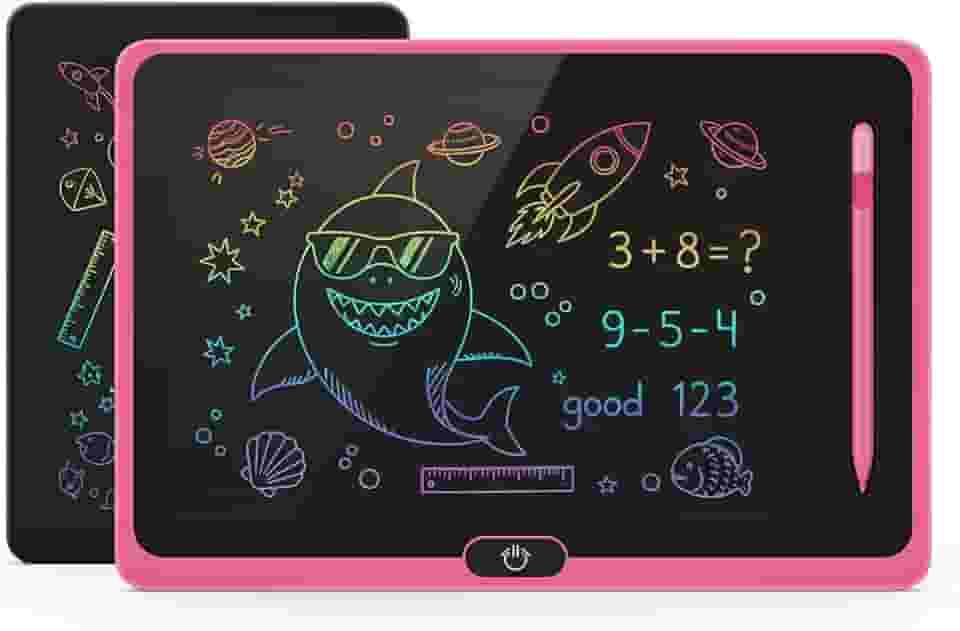 Tablet Infantil LCD Lousa Mágica Escrita Colorida Para Desenho e Estudo Educativo 12 Polegadas - Cores Variadas