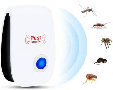Repelente Eletrônico Ultrassônico Espanta Mosquitos Ratos Baratas Aranhas Formiga Moscas Insetos Seguro para Pets Humanos e Plantas Aparelho Elétrico