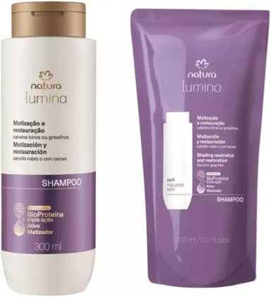 KIT LUMINA SHAMPOO MATIZACAO E RESTAURAÇÃO COM REFIL