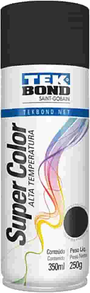 Tinta Spray Preto Alta Temperatura 350ml 250g Tekbond